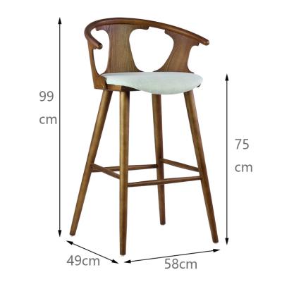 China Fashion style design furniture Nordic modern wholesale counter height bar stools backrest and cushion bar chair for sale