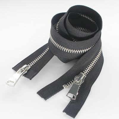 China Durable two-way separate double slider metal zipper for sale