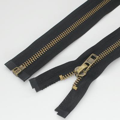 China No8 Metal Viable Brass Anti Zipper Wholesale Garment Accessory For Metal Zipper for sale