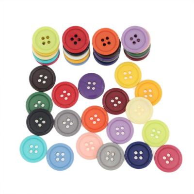 China 1Inch (25mm) Flatback Resin Viable Sewing Buttons For DIY Craft, Coat Buttons, 50 PCs Black Pack for sale