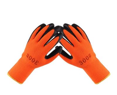 China Finest Construction Site Price Factory Directly Supply Wholesale Powder Free Wrinkle Latex Rubber Work Gloves Willi for sale