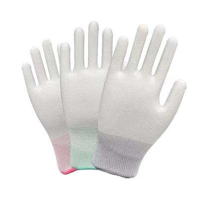 China Construction Site 13G Seamless Polyester Knitted Coating PU Palm Dipped Coated Protective Work Glove for sale