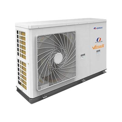 China Hotel Gree Air To Water Heat Pump Heater R410A Outdoor Indoor Unit All In One For Space Cooling Heating And Water Heating for sale