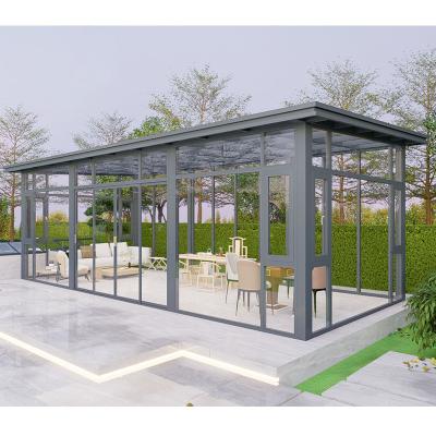 China Modern Aluminum Triangle Sliding Sunroom Awning Solar Glass Panels Roof Sunroom for sale