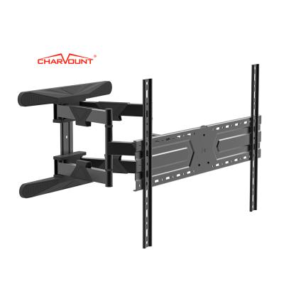 China Cold Rolled Steel Retractable Motion TV Monitor Wall Mount Bracket Full Charmount Double Arm Tilt Swivel VESA 600*400 mm for sale