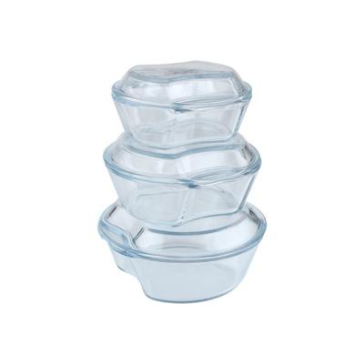 China Sustainable High Quality Glass Casserole Jar With Glass Lid For Cooking for sale