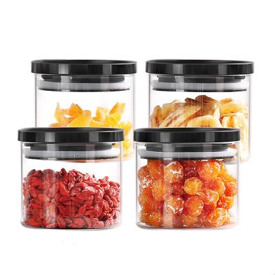 China Sustainable Glass Food Storage Container Glass Jar With PP Lid Glass Airtight Food Container With PP Lid for sale