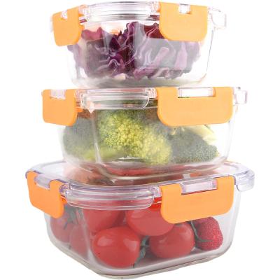 China Meal Prep BPA Free Lid Storage Eco Friendly Sustainable Glass Plastic Food Container for sale