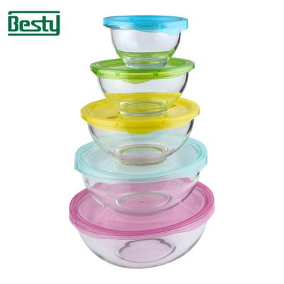 China Best Selling Items Disposable Clear Glass Salad Bowl Dessert Bowl Round Shape With PP Lid for sale