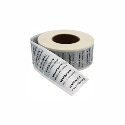 China Other Custom Printed Silver VACUUM Warranty Seal Seal Security Label Tamper Proof Roll Packing Sticker Electrical Warranty Label for sale