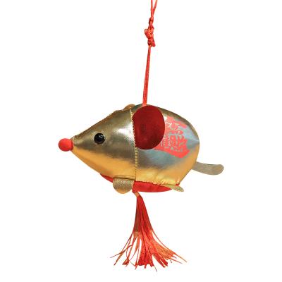 China Plush 2020 New Year Rat Mascot Chinese Zodiac Animals Stuffed Toys Gold Mouse Hangings Soft Toy Rat for sale