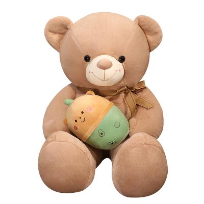 China 2021 new products wholesale plush hot sale teddy bear with boba milk tea for sale