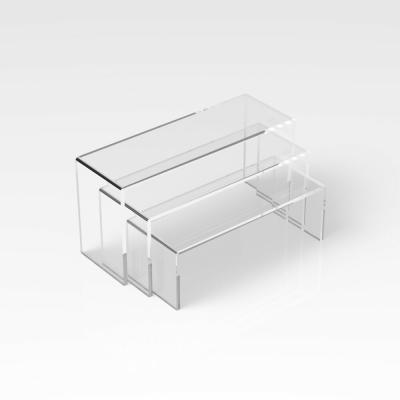 China Clear Rectangle Racks Factory OEM & ODM Customized Acrylic Rectangle Cylinder Display Racks Clear Shelf Gift Racks for sale