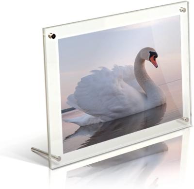 China Ultra-thin Clear Panel Wall Mount A4 A5 Acrylic Floating Picture Photo Picture Frames for sale