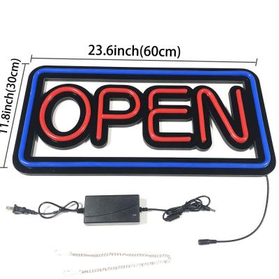 China New Stores Arrive Factory Led Open Neon Sign Hanging Open Signage For Window Display for sale