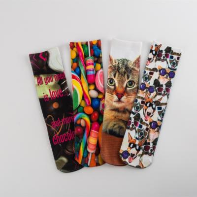 China Antibacterial Fashionable Popular Women Style Colorful Printed Sock for sale