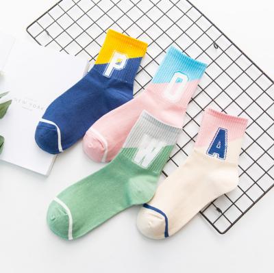 China Antibacterial Sex Girl Teen Tube Sports Letters Socks for sale