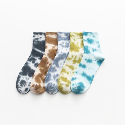 China Wholesale hip-hop street fancy antibacterial trend dyed knot men socks colorful breathable cotton men's sports socks for sale