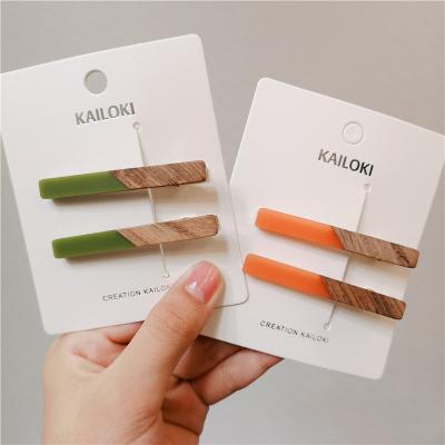 China Factory Direct Sales Acetate Hair Clips Wholesale Wooden Hair Clip Candy Color Luxury Hair Clip Custom Made for sale