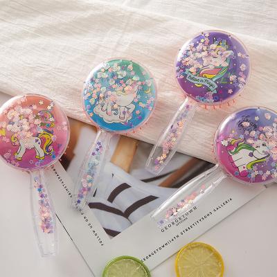 China Plastic Anti-Static Hair Comb Kids Air Cushion Comb Hair Unicorn Brushes Hair Combs for sale