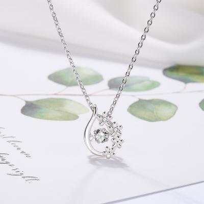 China Sterling Silver Tennis Chain Zircon 3mm Initial 925 Pendant Necklace for sale