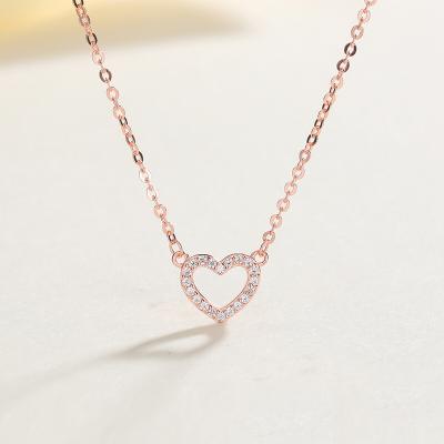 China European and American silver fashion S925 sterling silver necklace gift heart-shaped jewelry for sale