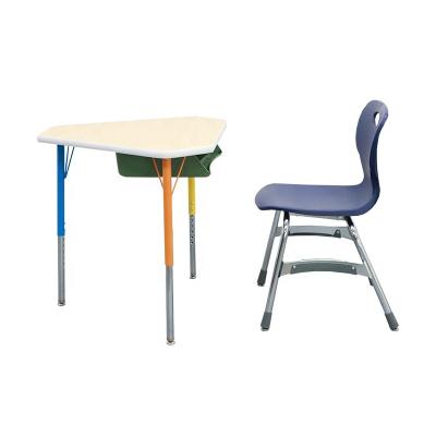 China Modern High School Furniture Student Desk And Chair With Desk Metal for sale