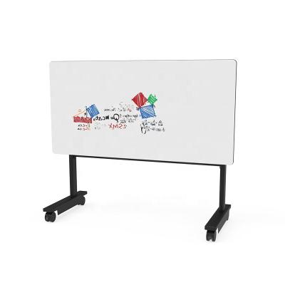 China Fashion School Furniture Modern Double Seat Erase Marker Board Top Dry Desk With Stand School Table for sale