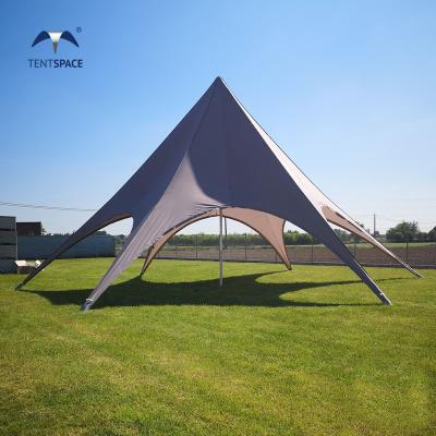 China UV-resistant Large size diameter 16m pvc star tent Dye Sublimation Printing star tent rpower Aluminum support bar 6m star tent for sport race for sale