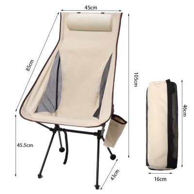 China Easy-carrying Outdoor Lightweight Aluminum Alloy Folding  Portable Camping Chair  Fishing  Leisure Moon Chair for sale