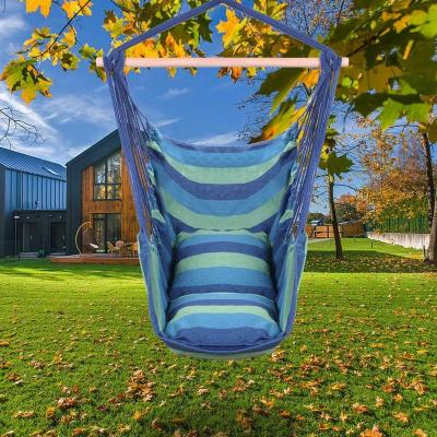 China With Mosquito Net Durable Long Lasting Blue Striped Hammock Garden Swing Foldable Hammock For Outdoor Camping for sale