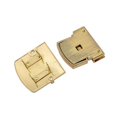 China Custom Fasion Metal Bag Parts Accessories Manufacturer Logo Push Lock For Leather Bags for sale