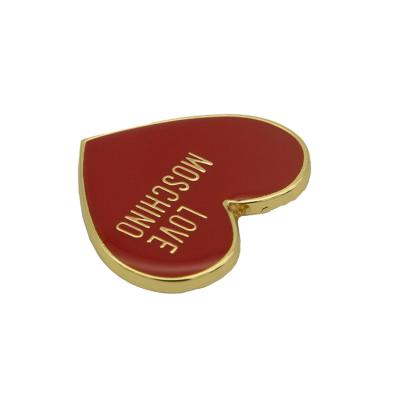 China Garment\jeans\DIY\bags\High End Custom Zinc Alloy Heart Logo Gold Metal Tag Factory Overcoat For Handbag for sale