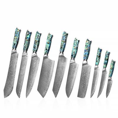 China Viable New Style Unique Design Damascus Steel Nakiri Chef Knife Japanese Kitchen Set On Sale for sale