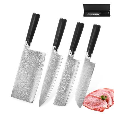 China Viable Steel Chef Knife Factory Manufacturer 10pcs Damascus Blade Kitchen Set With Handle Group Of Ten for sale