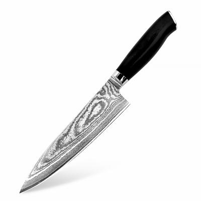 China Viable Professional Damascus Chef Knife 8 Inch Restaurant Chef Knife With Group Of Ten Pointed Handle Kitchen Knives for sale