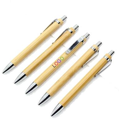 China office & Bamboo Wood Pen Tip Pen Customized Logo Eco Friendly School Pen With Signature Ballpoint Plain Wooden Bamboo Press Stylus for sale