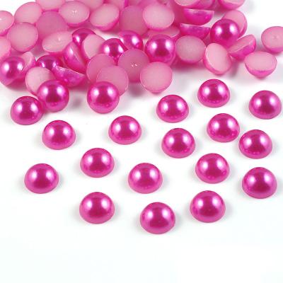 China Ready to DIY Jewelry Necklace Bracelet Earring Multi Size ABS Plastic Semicircular Imitation Pearl Jewelry Accessories Pearl Flatback Beads For Mobile Phone Case for sale