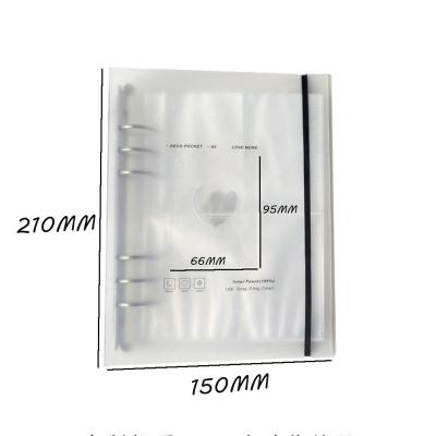 China Hardcover Korea K-pop 3inch 6 Rings Storage Album Polaroid Book With Heart A5 Transparent Frosted Binder Photo Album for sale