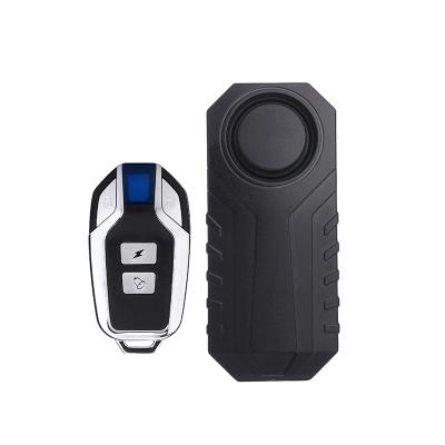 China Waterproof Wireless Remote Control Bicycle Sensor Vibration Alarm Supply 113db Battery Alarm Bike Anti-theft Alarm for sale