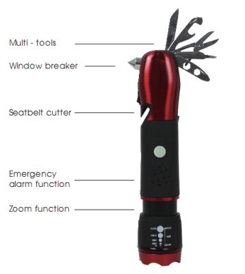 China Personal Alarm 110dB Multi Tools Outdoor Camping Rise Flashing Walking Light for sale