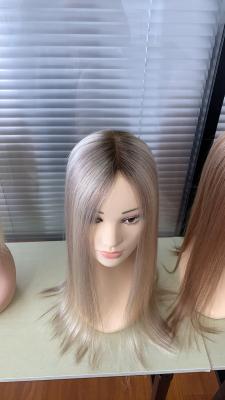 China The new type full Swiss lace topper for hair loss Balayage color women hair topper in stock for sale