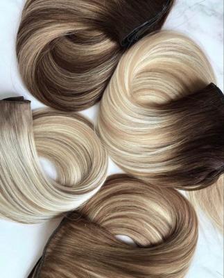 China Beautiful color Russian hair quality Genius weft European hair hair extensions for wholesale for sale