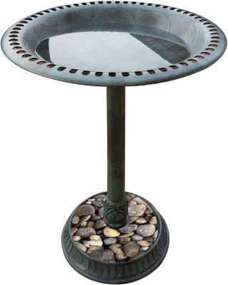 China Non-automatic Hot Sale Green Or Bronze Antique Outdoor Garden Bird Bath With Planter for sale