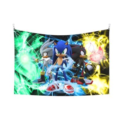 China Simple 3D Printing Sonic Tapestry Anime Tapestry Wall Hanging Bedroom Decor Anime Tapestry Living Room Decor Anime Tapestry for sale