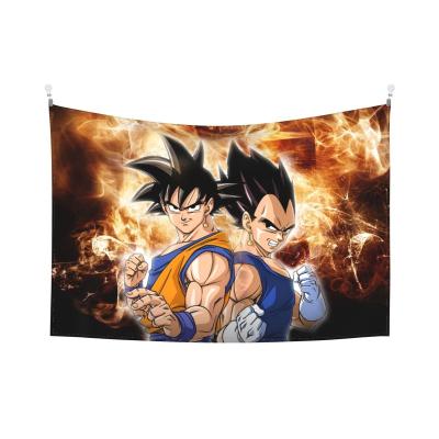 China 2021 simply goku tapestry wall decoration bedroom wall hanging hot tapestry 3D printing goku anime luxury tapestry for sale