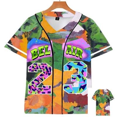 China Antibacterial 3D Printing Custom Sportswear Baseball Uniform Buttons Baseball T-shirt Best Baseball T-shirt Tank Top Baseball Uniform for sale