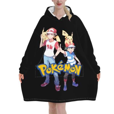 China 2021 custom sale PORTABLE hot adult hooded polyester oversized sweatshirt cover up hoodie pikachu for sale