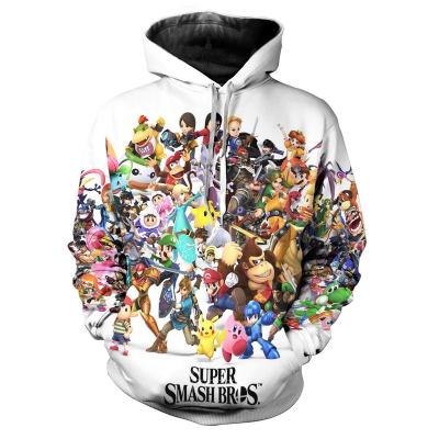 China 2021 Anti-Wrinkle New Game Street Leisure Custom Unisex Sweatshirt 3D Mario Jacket Printing Game Mario Kids Hoodies for sale