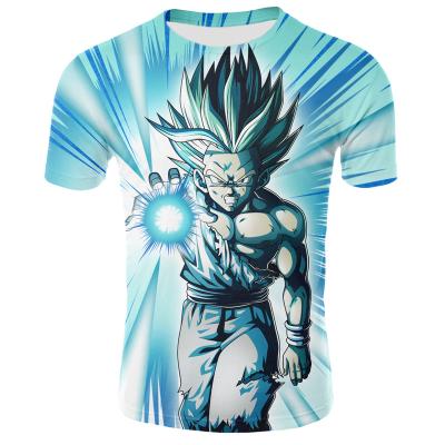 China Anti-wrinkle Anime series goku printed T-shirts Double-sided printing men's tee fashion clothing designer high quality T-shirts for sale